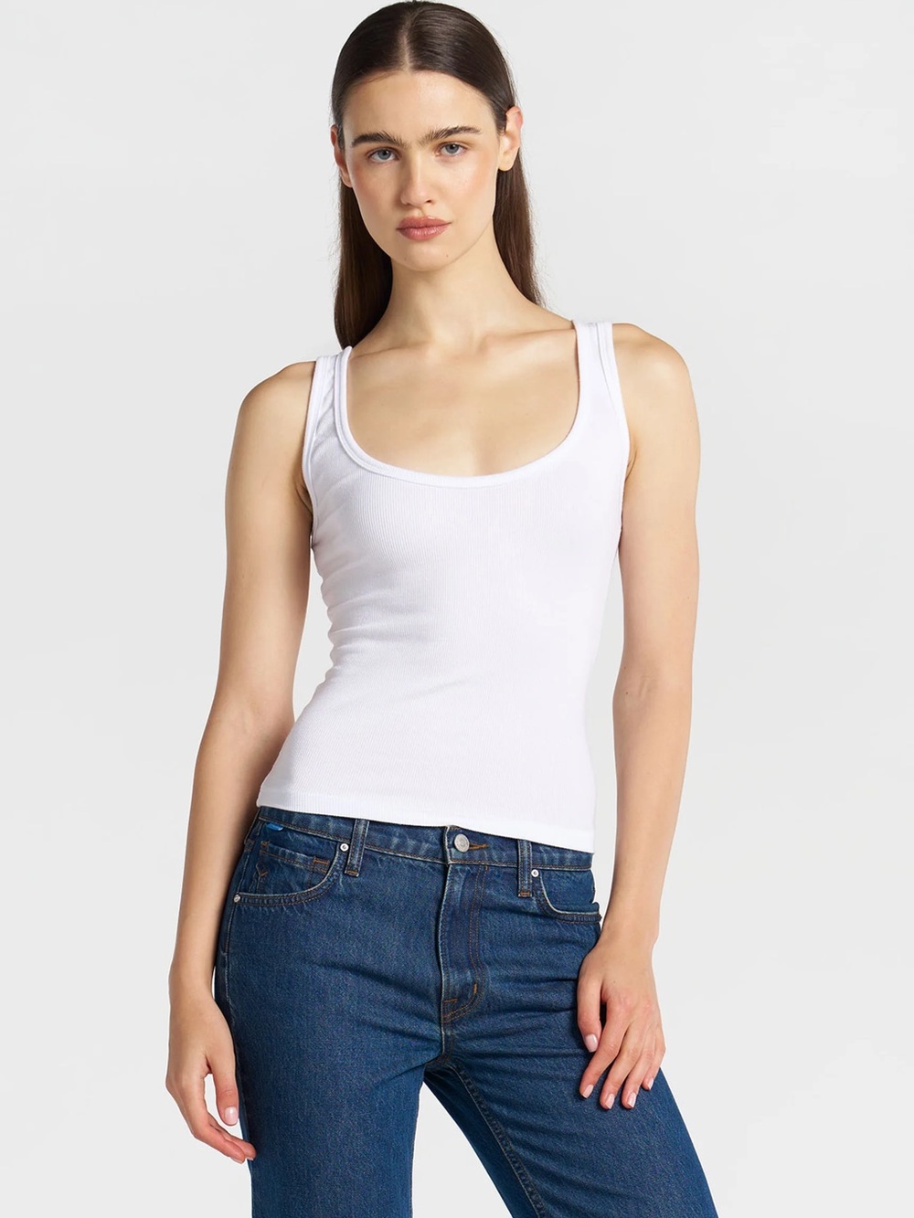 Cotton Citizen White Essential Tank Top Ribbed Size XS